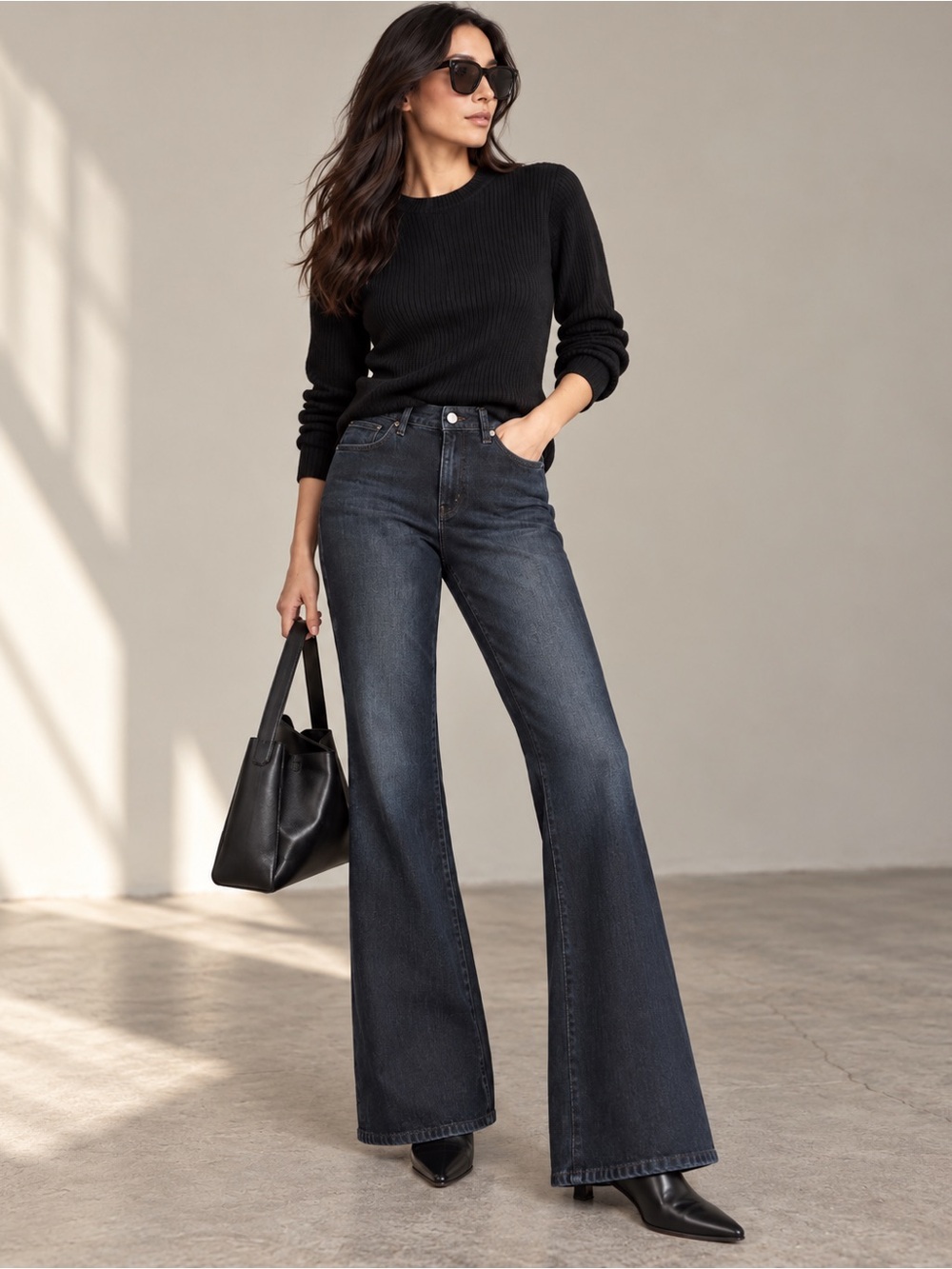 Lafayette 148 New York Dark Wash Bootcut Flare Jeans Size 8 Designer Jeans